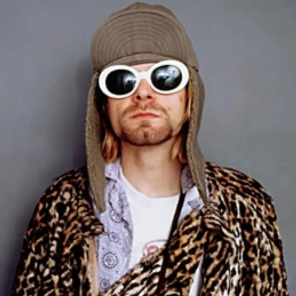 White round fashion sunglasses Unisex-OSFA